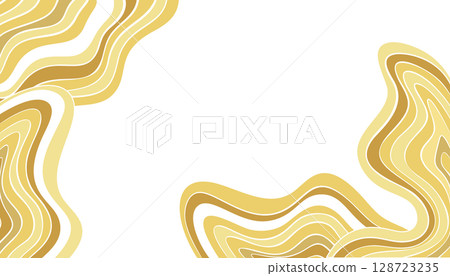 Yellow Gold Waves Neutral Background for Presentations, Vector Wavy Illustration, Abstract Isolated Design Element 128723235