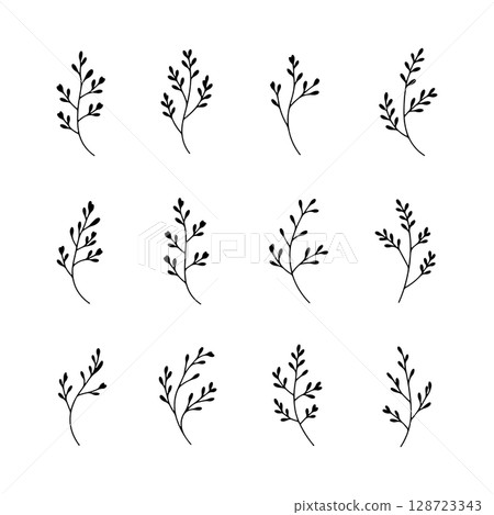 Thin Botanical Branches. Thin Botanical Branches presents elegant line illustrations of multiple branches with a minimal and soft feel. Thin Botanical Branches. Thin Botanical Branches presents elegant line illustrations of multiple branches with a minimal and soft feel. 128723343