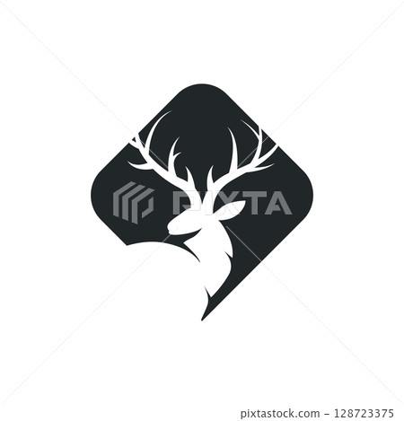 deer logo design deer hunter concept with black silhouette illustration of simple minimalist animal product brand template deer logo design deer hunter concept with black silhouette illustration of simple minimalist animal product brand template 128723375