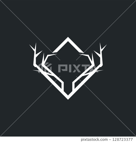 deer logo design deer hunter concept with black silhouette illustration of simple minimalist animal product brand template deer logo design deer hunter concept with black silhouette illustration of simple minimalist animal product brand template 128723377