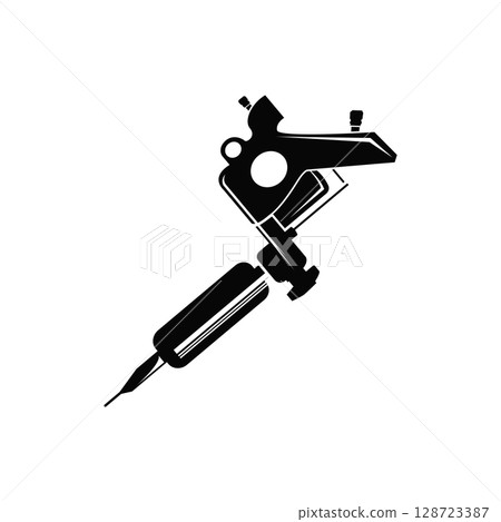 black silhouette illustration logo tattoo machine with vintage old retro minimalist concept template symbol tattoo studio design black silhouette illustration logo tattoo machine with vintage old retro minimalist concept template symbol tattoo studio design 128723387
