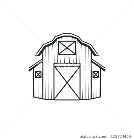 farm house design simple barn livestock logo concept illustration of a farm barn with a simple line concept, old vintage, antique, business brand symbol template farm house design simple barn livestock logo concept illustration of a farm barn with a simple line concept, old vintage, antique, business brand symbol template 128723409