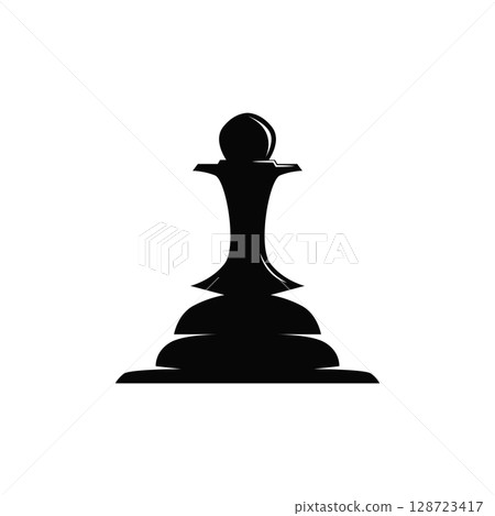 simple design chess logo chess game concept silhouette vintage retro template 128723417