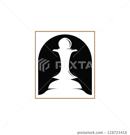 simple design chess logo chess game concept silhouette vintage retro template simple design chess logo chess game concept silhouette vintage retro template 128723418