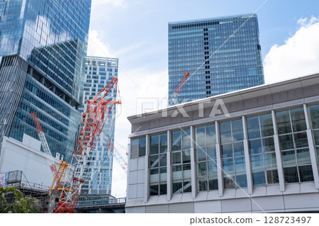 Construction site in front of Shibuya Station 128723497