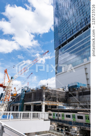 Construction site in front of Shibuya Station Construction site in front of Shibuya Station 128723516