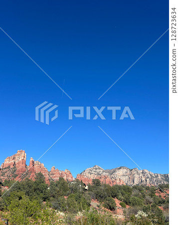 Sedona red rock formations under vast blue sky in Arizona Sedona red rock formations under vast blue sky in Arizona 128723634