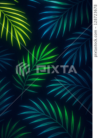 Neon Night Palm 128723678