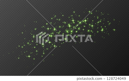 Green sparkling stars, shiny particles light effect, transparent flying stardust texture Green sparkling stars, shiny particles light effect, transparent flying stardust texture 128724049