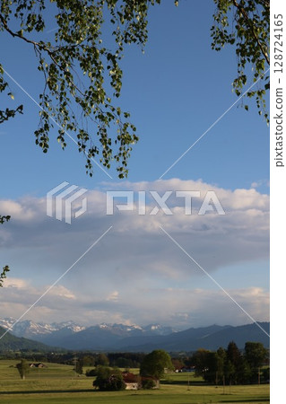 Beautiful mountain range is visible in the distance 128724165