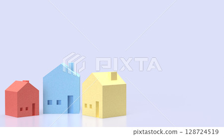 The House multi color for real estate or property concept 3d Rendering. The House multi color for real estate or property concept 3d Rendering. 128724519