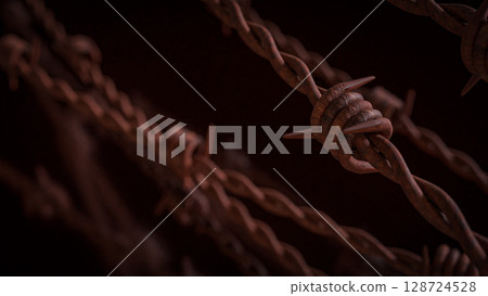 The Barbed wire Rusty for Abstract Background 3d Rendering. The Barbed wire Rusty for Abstract Background 3d Rendering. 128724528