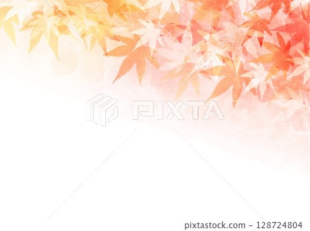 橙色秋葉背景 橙色秋葉背景 128724804