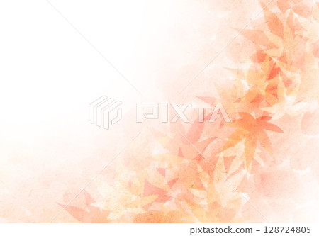 橙色秋葉背景 128724805