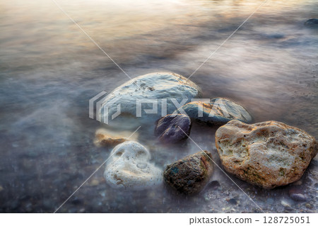 Amazing seascape during sunset. Amazing seascape during sunset. 128725051