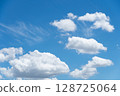 Blue sky and rhythmically arranged clouds 128725064