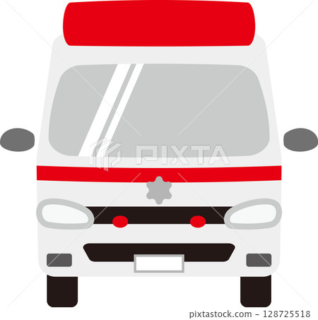 救護車前方的簡單插畫素材 128725518