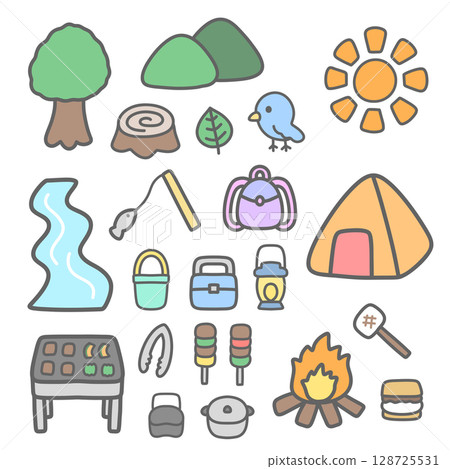 有趣的露營插圖集 有趣的露營插圖集 128725531