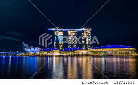 Singapore Marina Bay at night Singapore Marina Bay at night 128725538