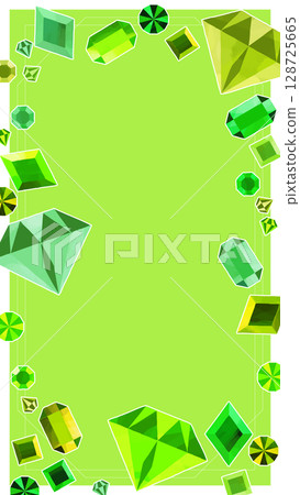 綠色寶石插圖框架 128725665