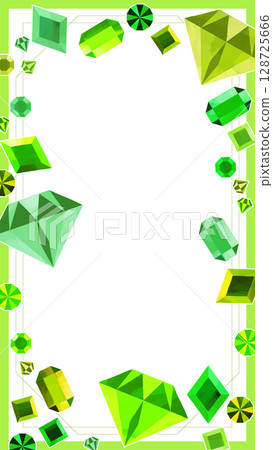 Green gemstone illustration frame 128725666