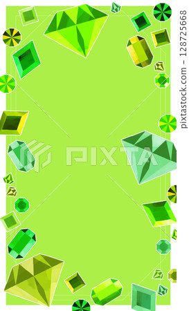 Green gemstone illustration frame 128725668