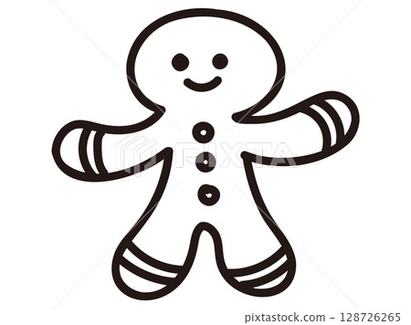薑餅的簡單線條畫 128726265