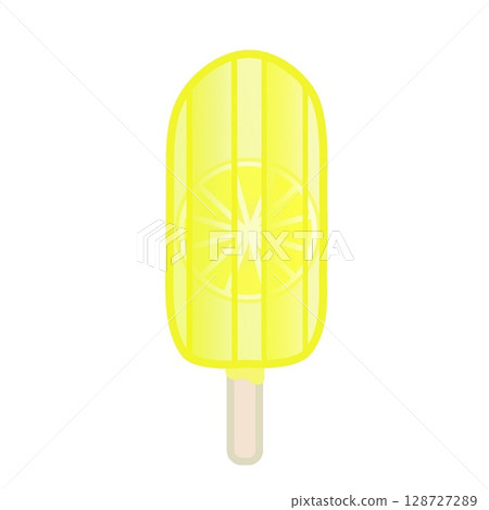 Illustration of a lemon popsicle 128727289