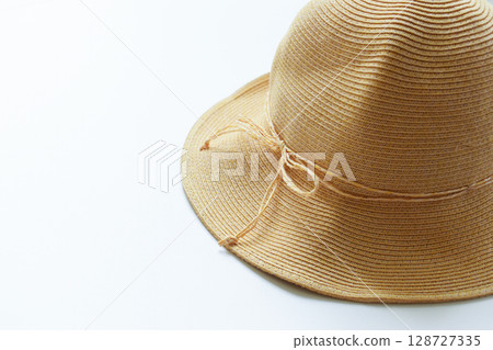 brown hat isolated on white background, vintage cloth style brown hat isolated on white background, vintage cloth style 128727335