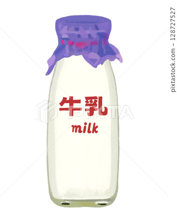 Milk bottle (with lid) milk, with milk logo 128727527