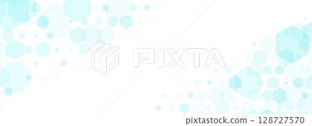 Healthcare abstract hexagon background. Light blue medical wallpaper. Clean geometric backdrop template for clinic banner, innovation concept, science leaflet, medicine business poster. Vector Healthcare abstract hexagon background. Light blue medical wallpaper. Clean geometric backdrop template for clinic banner, innovation concept, science leaflet, medicine business poster. Vector 128727570