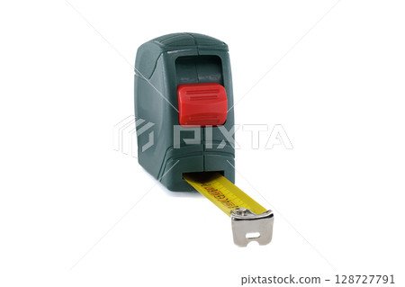 A close-up shot of a measuring tape, perfect for construction projects and DIY tasks. A close-up shot of a measuring tape, perfect for construction projects and DIY tasks. 128727791