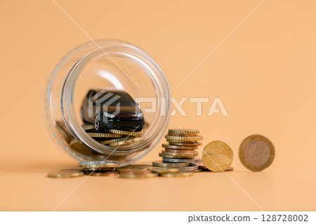 Business car concept growth involves strategic financial management money loan investment bank real estate economic development encourage accountancy save coin buy stack investment economy return 128728002