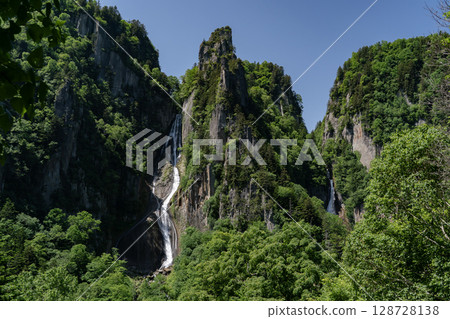銀河瀑布 (Ginga Falls) 美麗清新的綠植 128728138