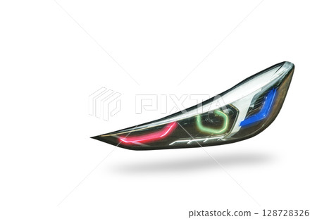 Car headlights separated from the background 128728326