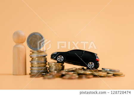 Business car concept growth involves strategic financial management money loan investment bank real estate economic development encourage accountancy save coin buy stack investment economy return 128728474