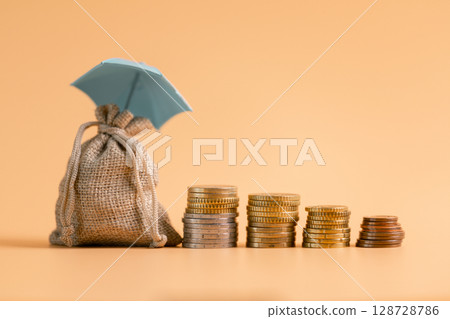 Insurance background money coin concept business protection finance sale financial investment buy automobile purchase loan deal agent rent rental premium assurance save banking tax return calculation 128728786
