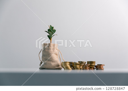 Business concept growth involves strategic financial management money loan investment bank real estate economic development encourage save buy home car education income stack investment economy return 128728847