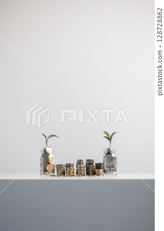 Business concept growth involves strategic financial management money loan investment bank real estate economic development encourage save buy home car education income stack investment economy return 128728862