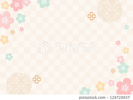 Japanese style background material frame Japanese style background material frame 128728937