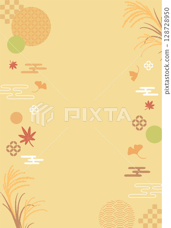 日式背景教材秋季日本蒲葦 128728950