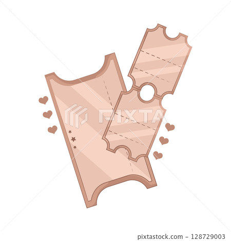 Illustration of Movie Ticket Illustration of Movie Ticket 128729003