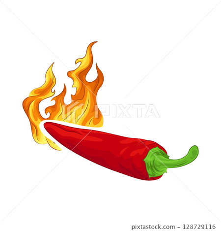 Illustration of Red Chili Pepper Illustration of Red Chili Pepper 128729116