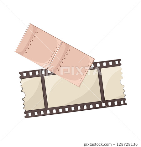 Illustration of Movie Ticket  Illustration of Movie Ticket  128729136