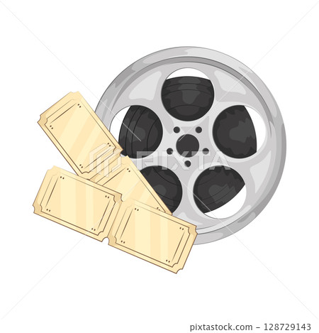 Illustration of Movie Ticket Illustration of Movie Ticket 128729143