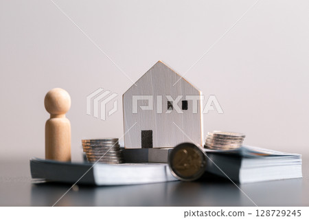 Business home concept involves strategic financial management money coin save bank real estate economic loan investment development growth encourage accountancy buy income stack investment economy Business home concept involves strategic financial management money coin save bank real estate economic loan investment development growth encourage accountancy buy income stack investment economy 128729245