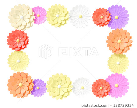 多彩的菊花3DCG透明框架 多彩的菊花3DCG透明框架 128729334