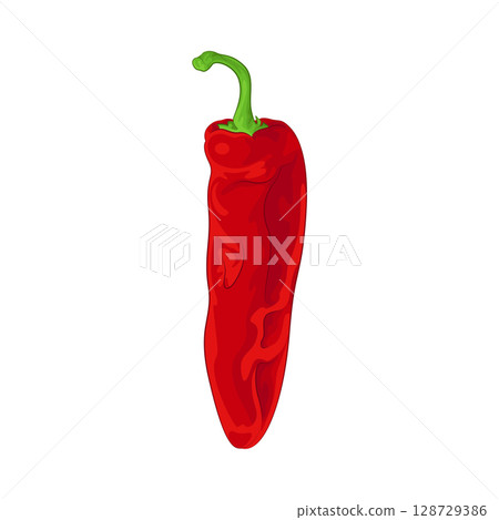 Illustration of Red Chili Pepper Illustration of Red Chili Pepper 128729386