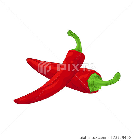 Illustration of Red Chili Pepper Illustration of Red Chili Pepper 128729400