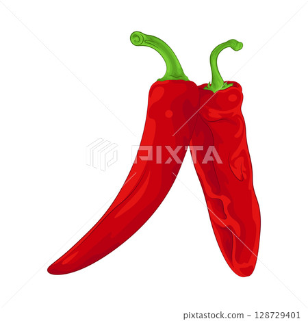 Illustration of Red Chili Pepper 128729401